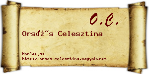 Orsós Celesztina névjegykártya